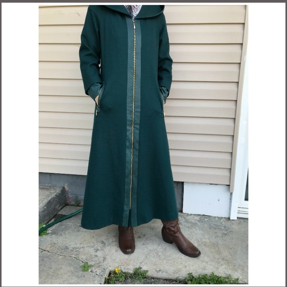 Womens maxi green jacket